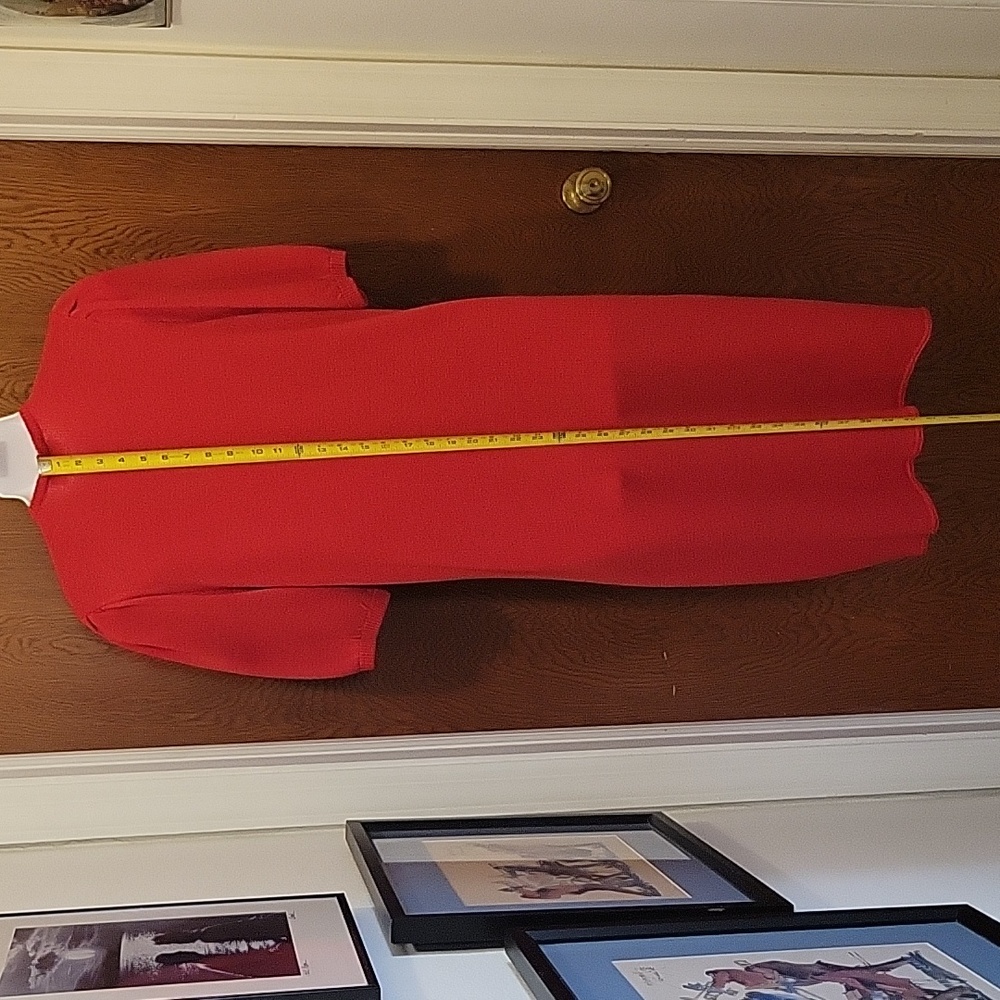 St John Marie Gray Red Wool Dress Large (see measurements) - Picture 3 of 12
